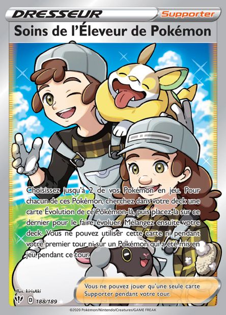 188/189 - Soins de l'Éleveur de Pokémon - EB3 Ténèbres Embrasées