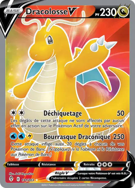 191/203 - Dracolosse-V - EB7 Evolution Celeste