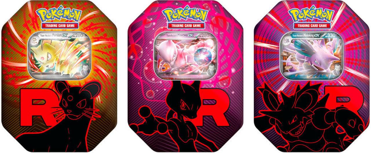 Trio de Pokebox - Persian ex, Mewtwo ex, Nidoking ex - Rocket 🇫🇷 + protections souples