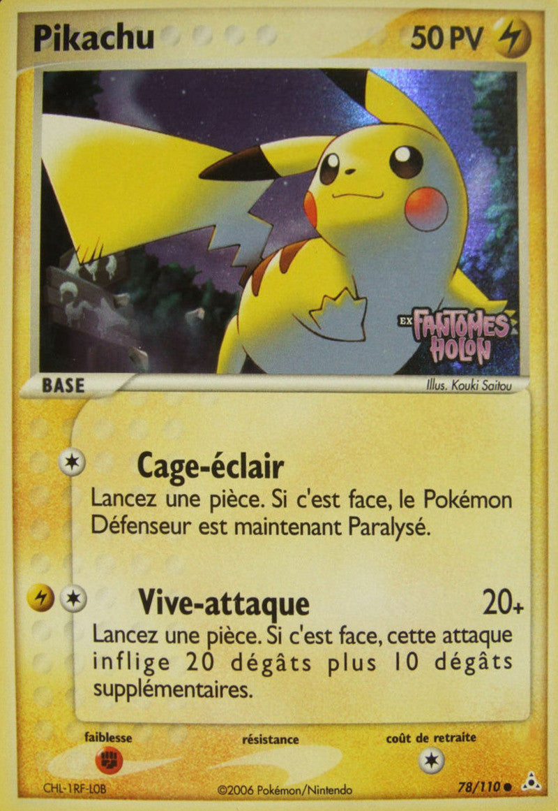 78/110 - Pikachu Holo Stamp - EX Fantômes Holon