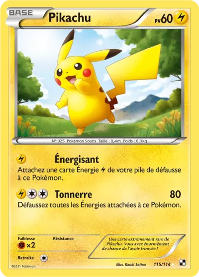 115/114 - Pikachu Holo - Noir & Blanc