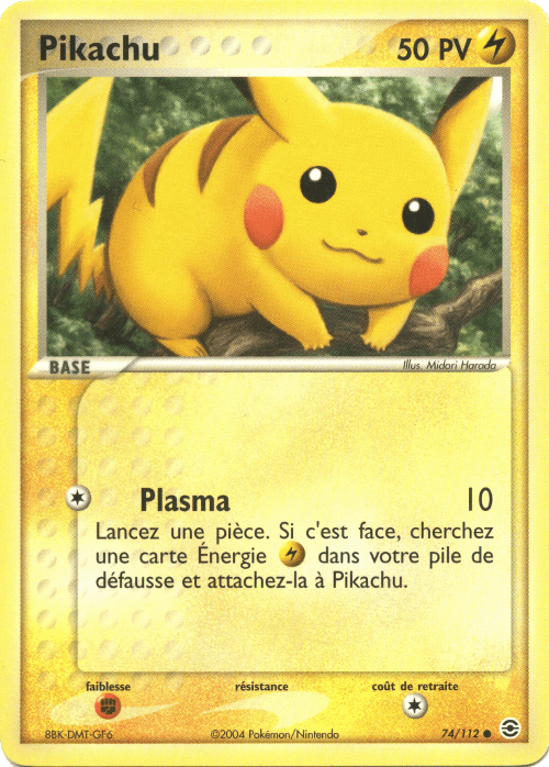 74/112 - Pikachu Holo - EX Rouge Feu & Vert Feuille