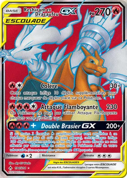 194/214 - Reshiram et Dracaufeu - Alliance Infaillible
