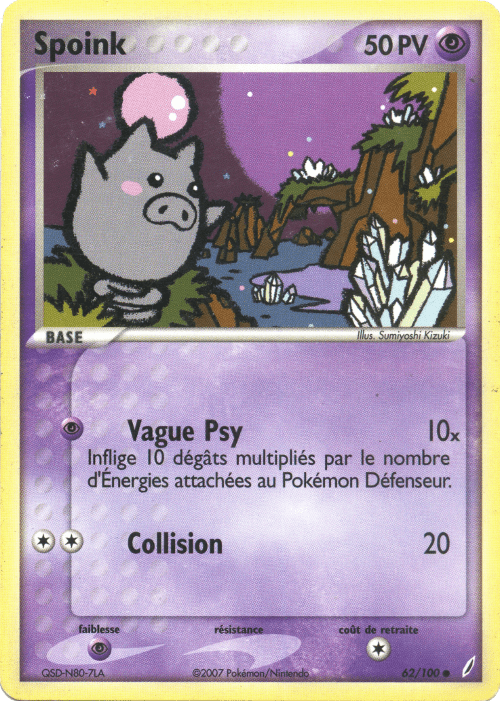 62/100 - Spoink Stamp - EX Gardiens de Cristal