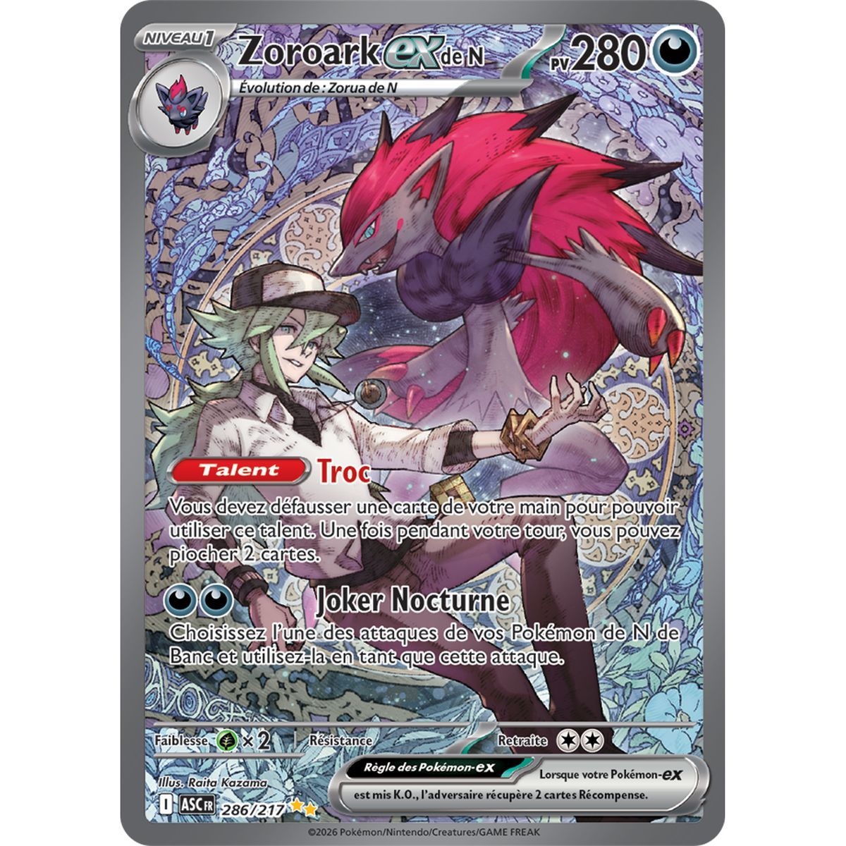 286/217 - Zoroark Ex de N - ME2.5 Héros Transcendants