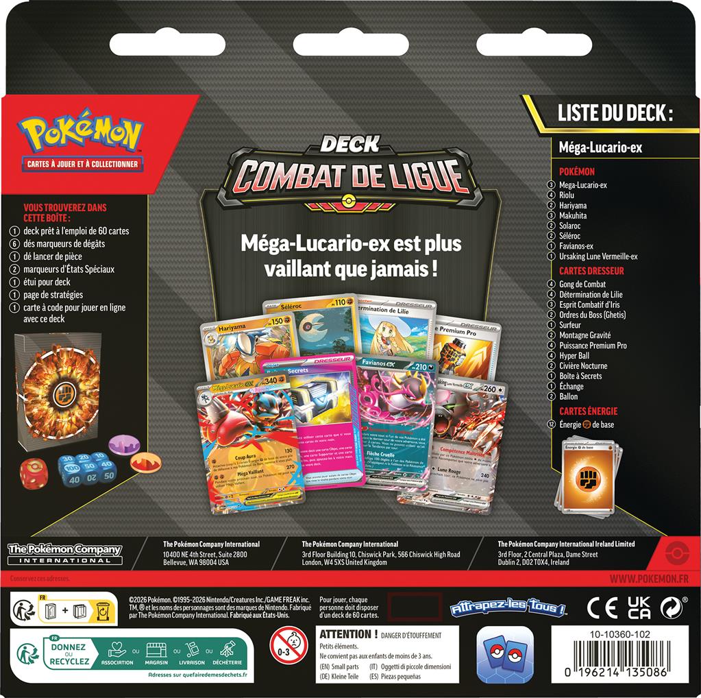 Deck - Pokemon - Deck de combat de ligue Mega-Lucario Ex