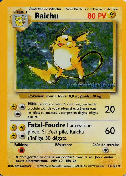 BS14 - Raichu Holo - Set de Base ED1