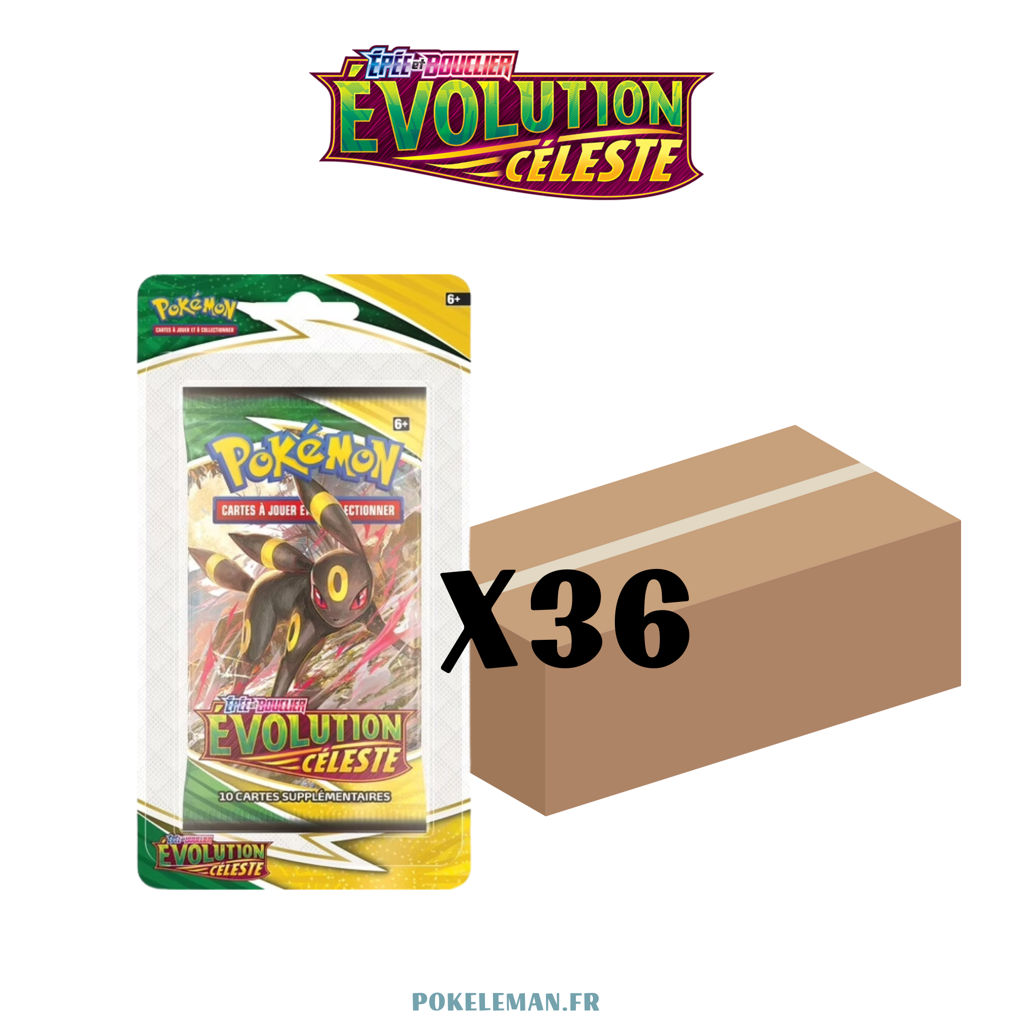 Carton de 36 boosters sous blister - EB7 Épée et Bouclier - Évolution Céleste 🇫🇷