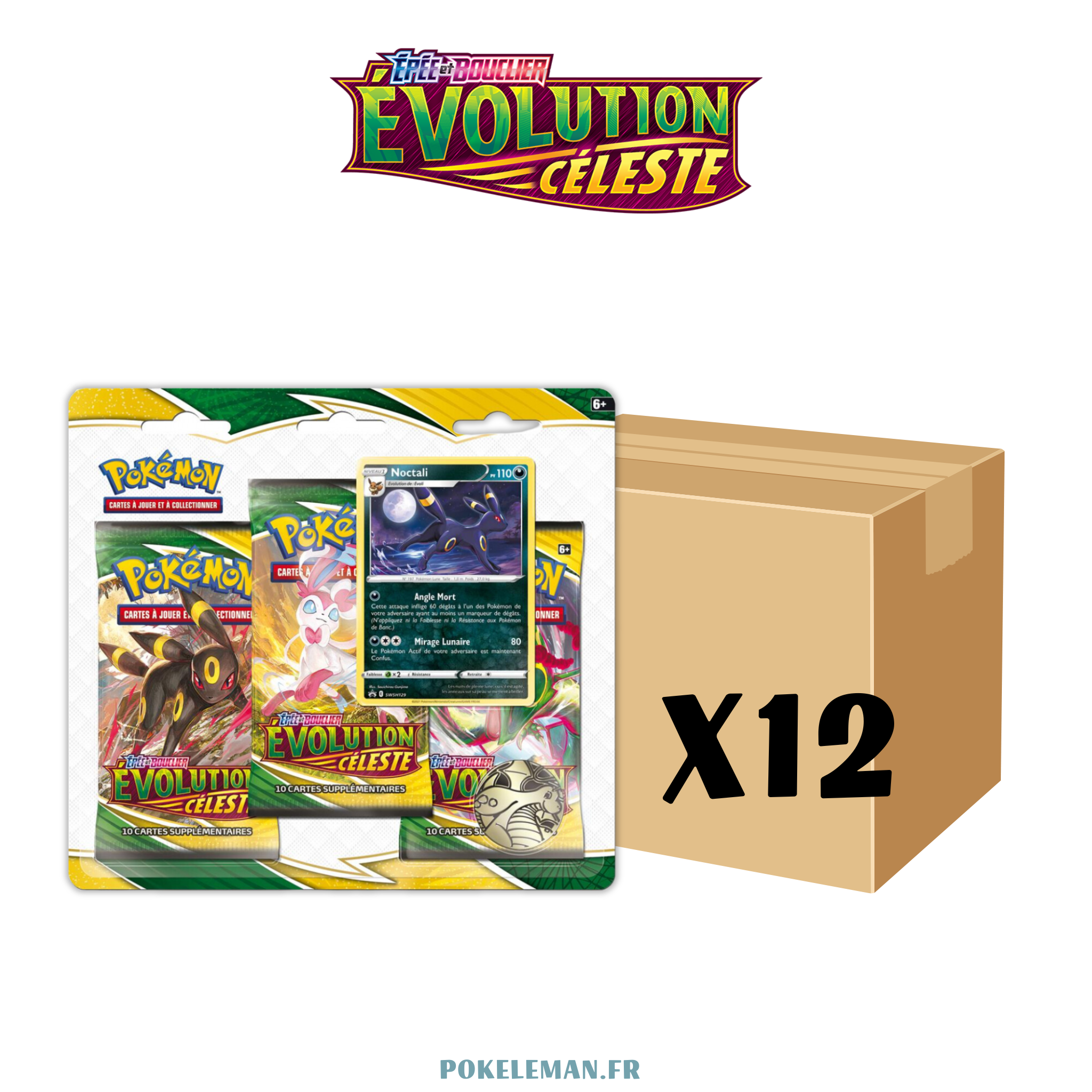 Carton de 12 tripacks - EB7 Épée et Bouclier - Évolution Céleste 🇫🇷