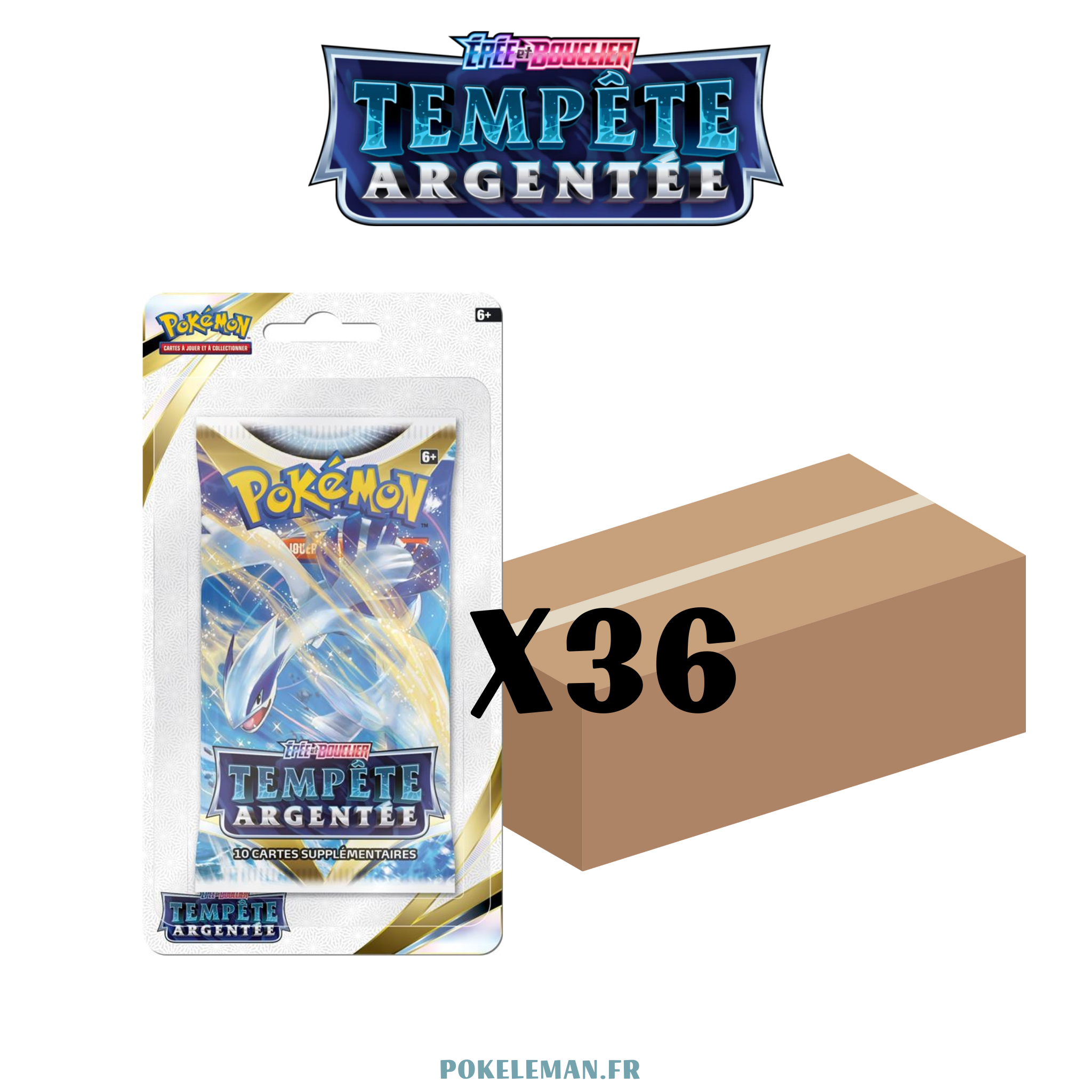 Carton de 36 boosters sous blister - EB12 Épée et Bouclier - Tempête Argenté 🇫🇷