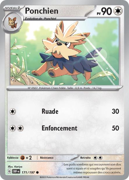 171/197 - Ponchien - EV03 Flammes Obsidiennes