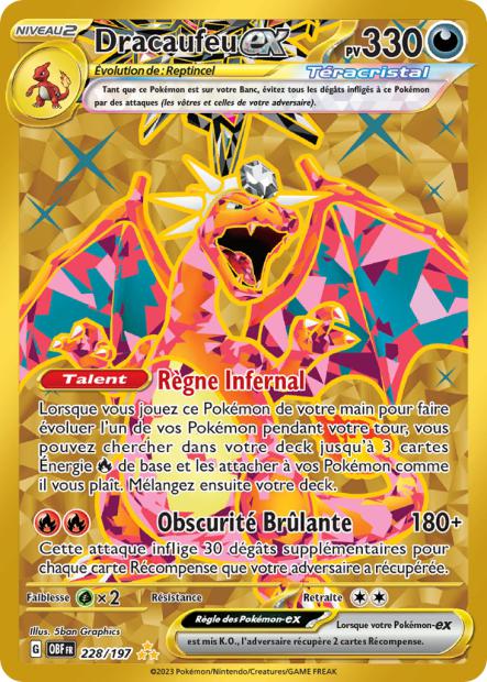 228/197 - Dracaufeu ex - EV03 Flammes Obsidiennes