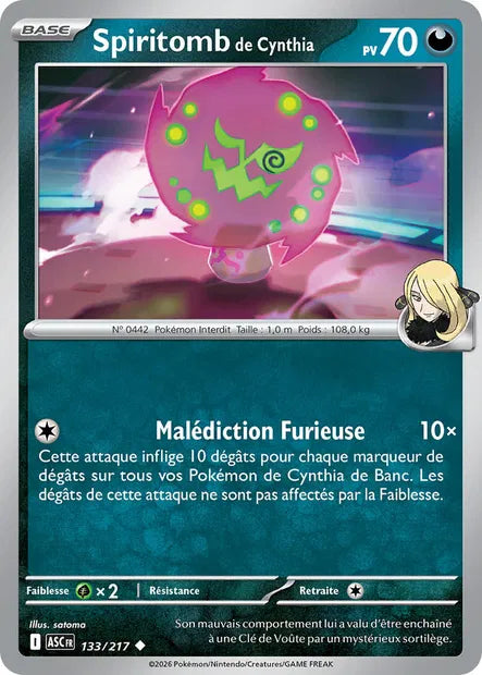 133/217 - Spiritomb de Cynthia - ME2.5 Héros Transcendants