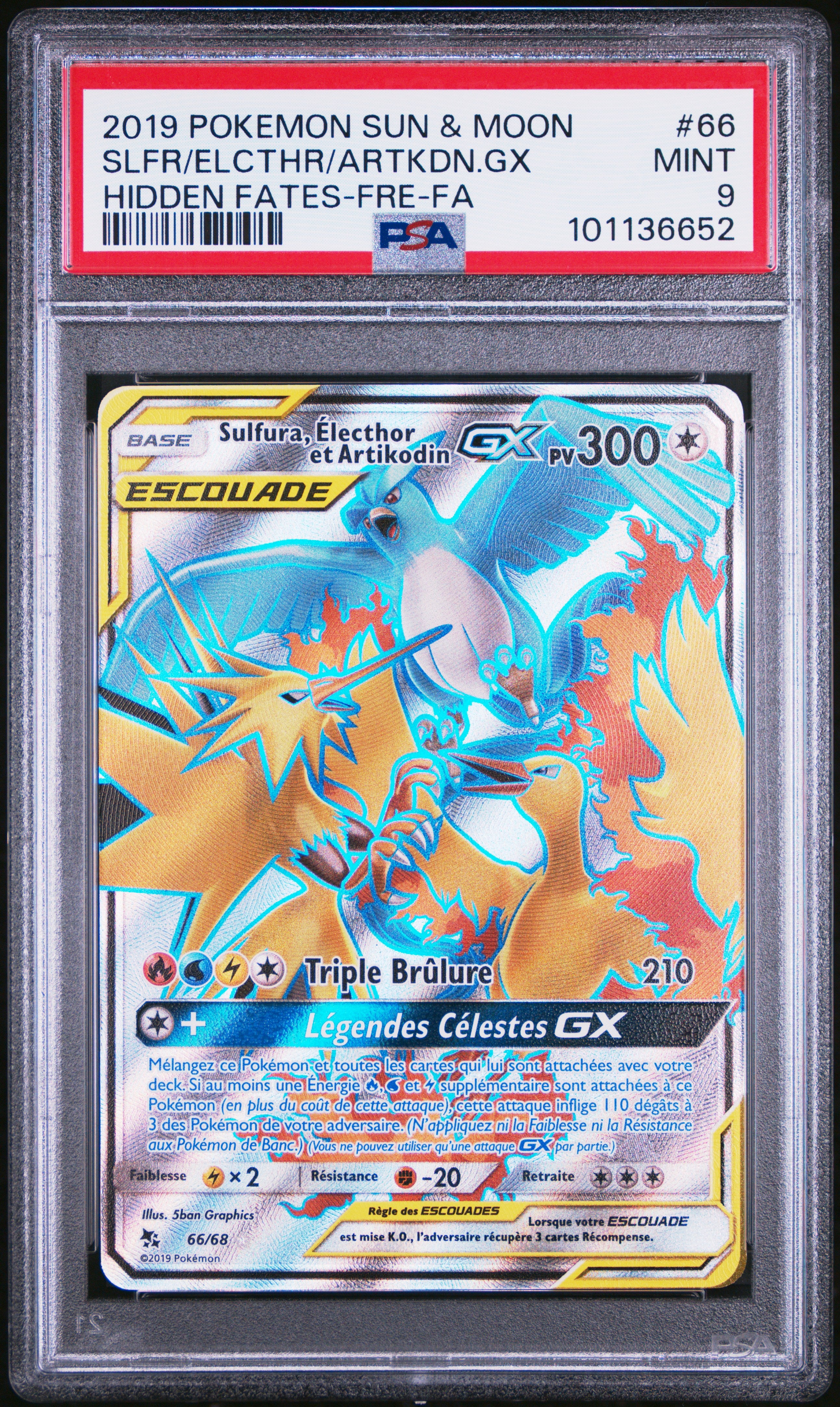Sulfura GX 66/68 - Destinées Occultes  - Pokémon - PSA 9