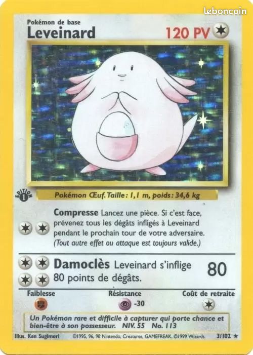 BS03 - Leveinard Holo - Set de Base ED1 Poor