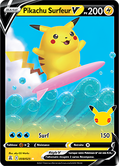 008/025 - Pikachu Surfeur V - EB7.5 Célébrations