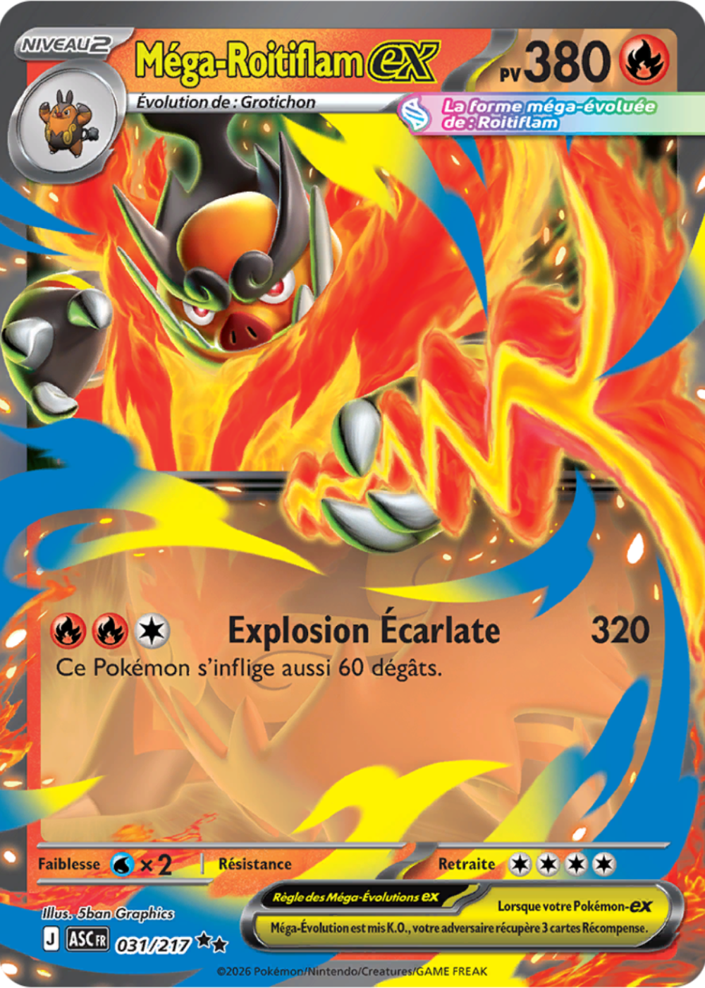 031/217 - Mega Roitiflam Ex - ME2.5 Héros Transcendants