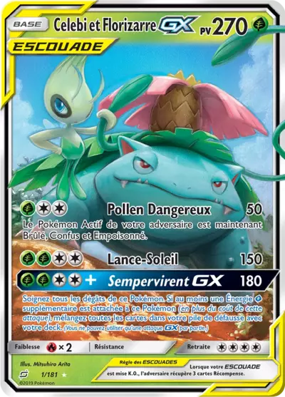 001/181 - Celebi et Florizarre GX - Duo de Choc / Soleil et Lune