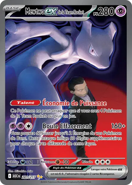281/217 - Mewtwo ex de la Team Rocket - ME2.5 Héros Transcendants