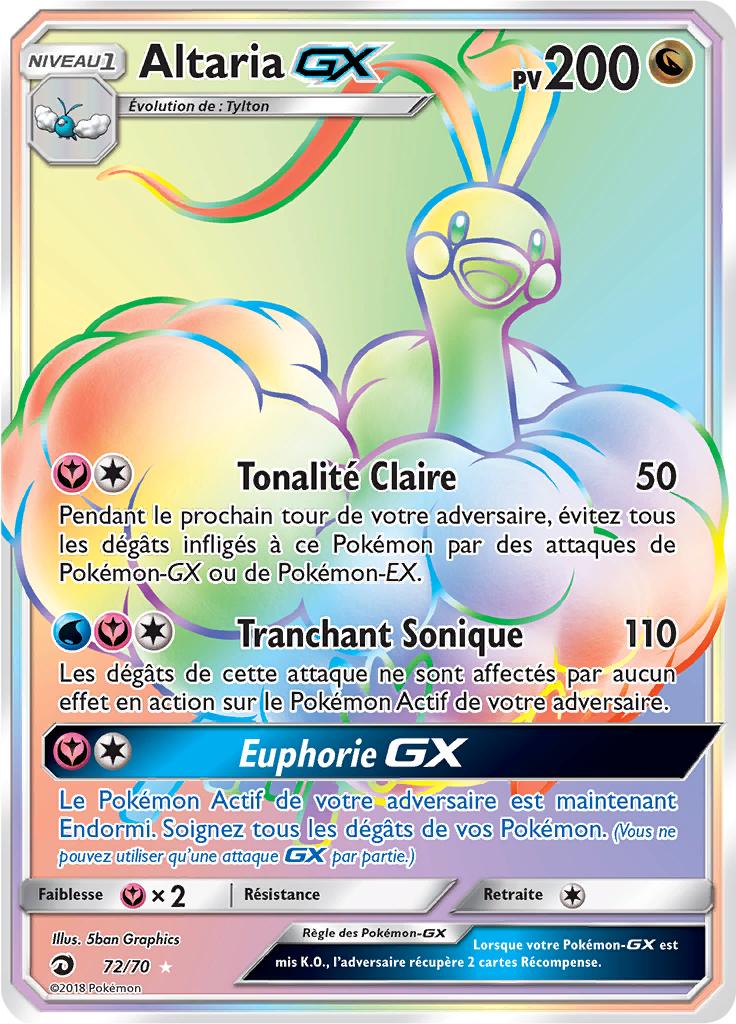 72/70 - Altaria GX -  SL Majesté des Dragons