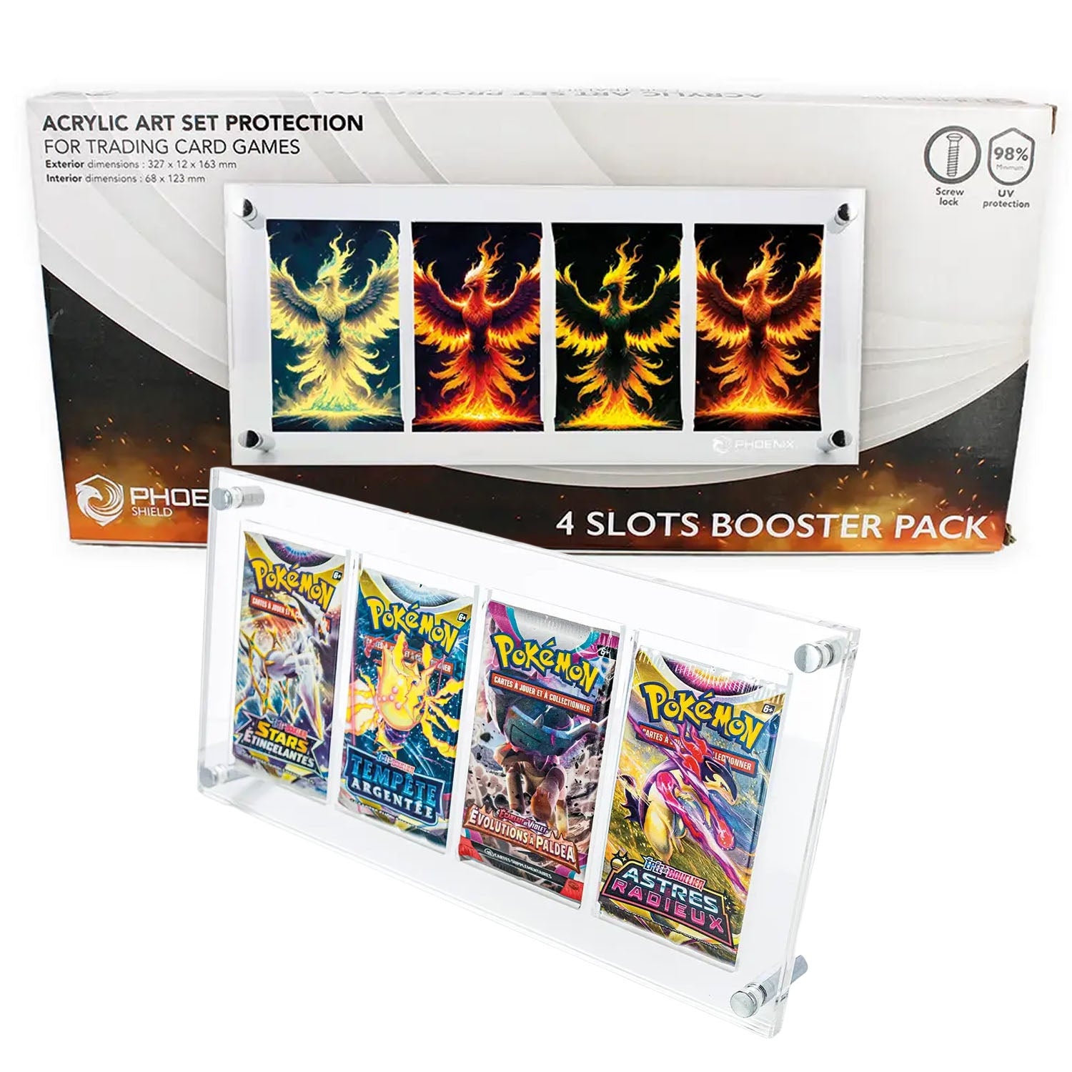 Phoenix Shield - Acrylic Art Set Carton Protection - 4 Booster