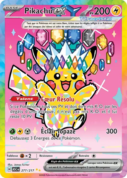277/217 - Pikachu Ex - ME2.5 Héros Transcendants