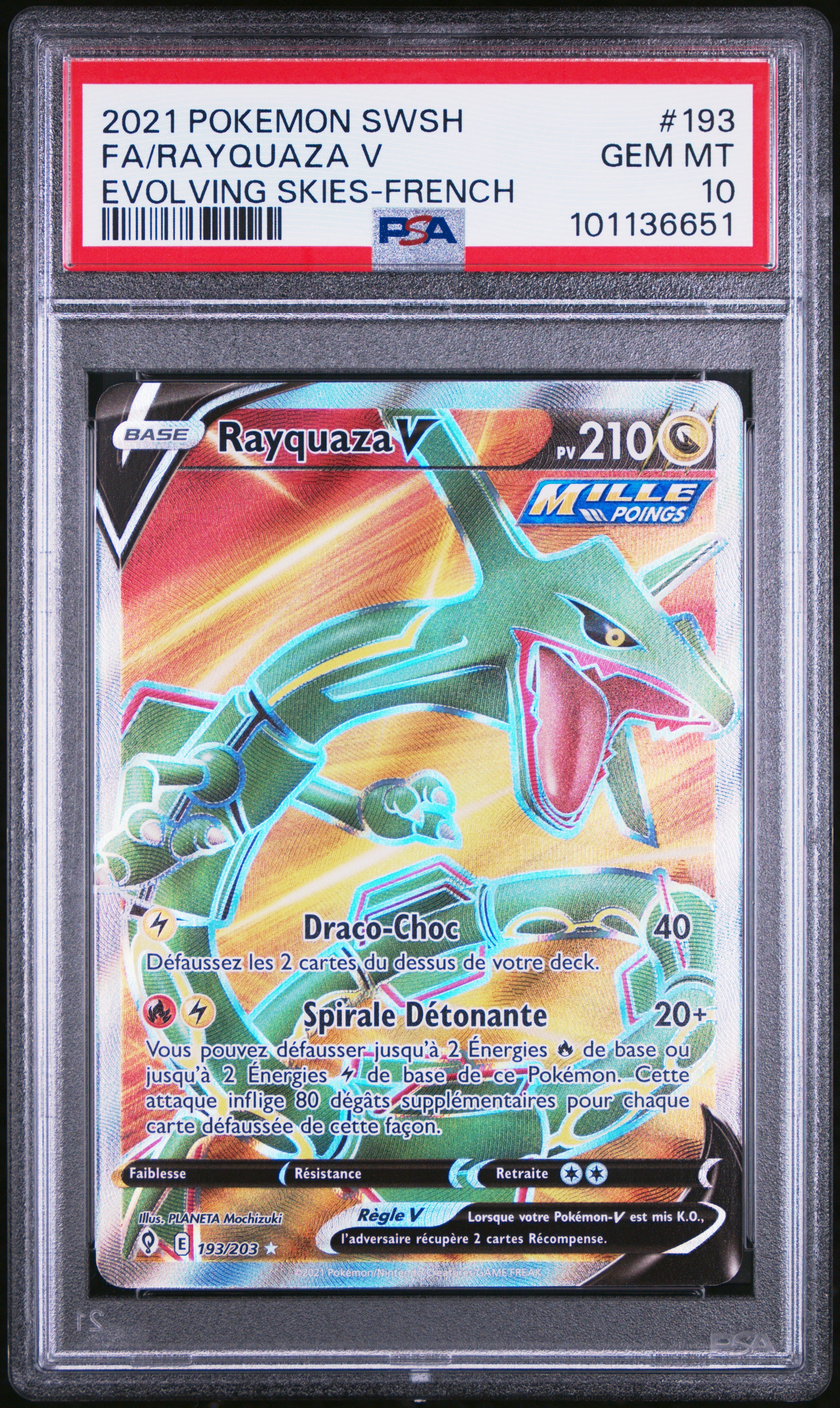 Rayquaza V 193/203 - EB7 Evolutions Céleste  - Pokémon - PSA 10